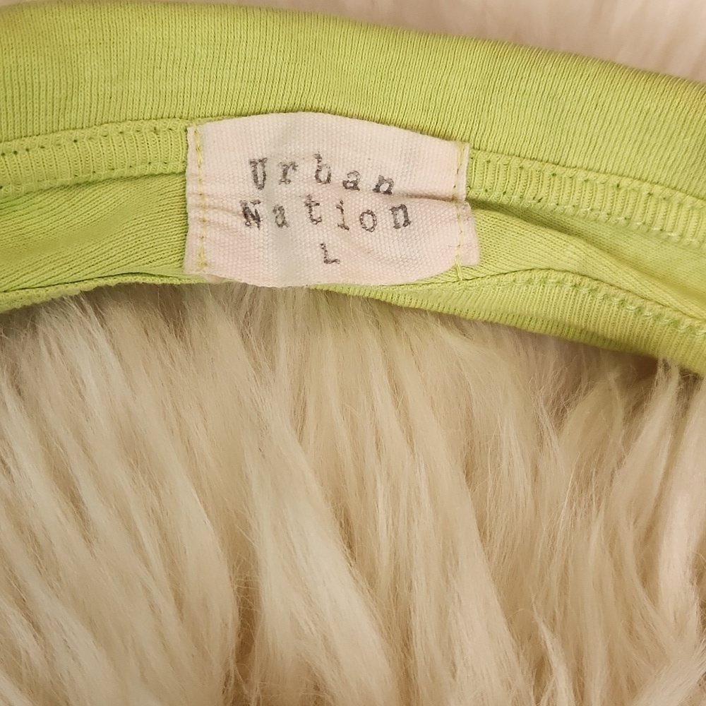 Urban Nation Green Mushroom Collared Halter Crop Top - Picture 2 of 5